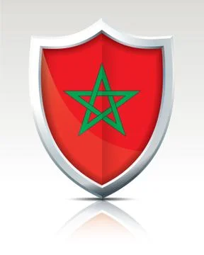 Shield with Flag of Morocco Stock Illustration