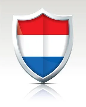 Shield with Flag of Netherlands Stock Illustration