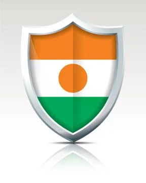Shield with Flag of Niger Stock Illustration