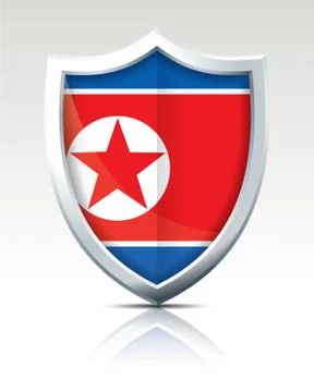 Shield with Flag of North Korea Stock Illustration