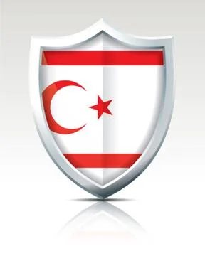 Shield with Flag of Northern Cyprus Stock Illustration