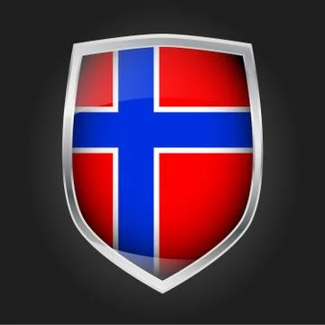Shield with flag of Norway Stock Illustration