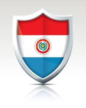 Shield with Flag of Paraguay Illustrazione stock