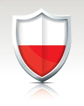 Shield with Flag of Poland Stock Illustration