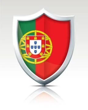 Shield with Flag of Portugal Stock Illustration