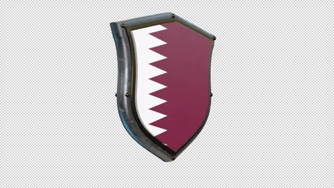 SHIELD FLAG QATAR Stockbeeldmateriaal 333297834