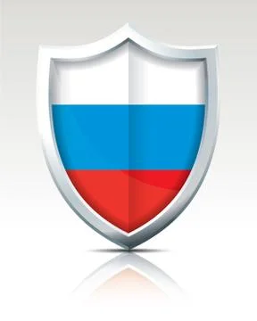 Shield with Flag of Russia Stock Illustration