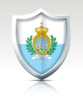 Shield with Flag of San Marino Stock Illustration