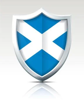 Shield with Flag of Scotland Stock Illustration