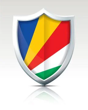 Shield with Flag of Seychelles Stock Illustration