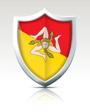 Shield with Flag of Sicily Stock Illustration