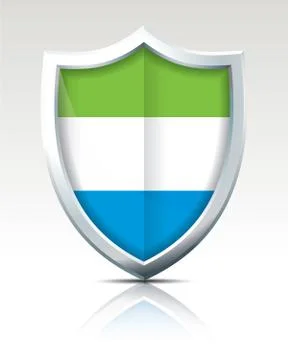 Shield with Flag of Sierra Leone Stock Illustration