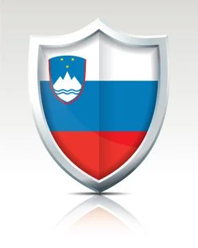 Shield with Flag of Slovenia Stock Illustration