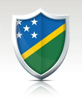 Shield with Flag of Solomon Islands Stock Illustration