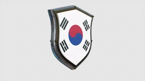 SHIELD FLAG SOUTH KOREA 스톡 동영상 333297860