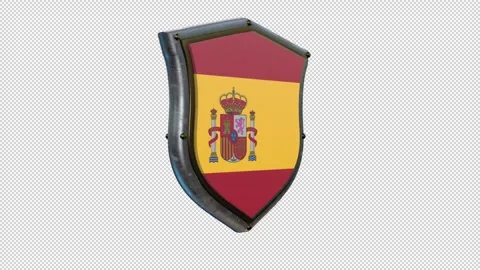 SHIELD FLAG SPAIN Stockbeeldmateriaal 333298086