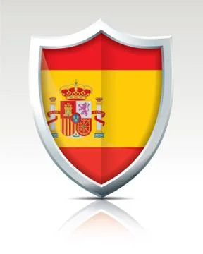 Shield with Flag of Spain Stock Illustration