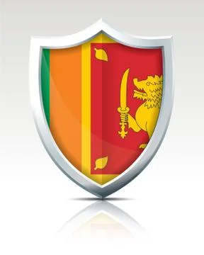 Shield with Flag of Sri Lanka Stock Illustration