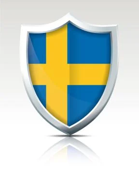 Shield with Flag of Sweden Stock Illustration