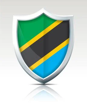 Shield with Flag of Tanzania Stock Illustration