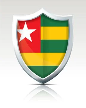 Shield with Flag of Togo Stock Illustration