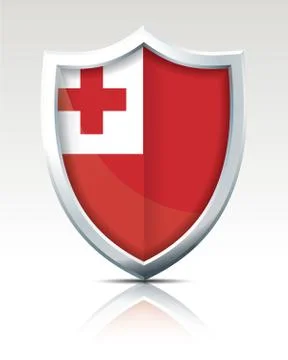 Shield with Flag of Tonga Stock Illustration