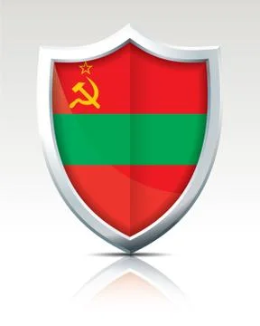 Shield with Flag of Transnistria Stock Illustration