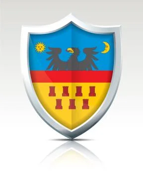 Shield with Flag of Transylvania Stock Illustration