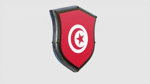 SHIELD FLAG TUNISIA 스톡 동영상 333298492