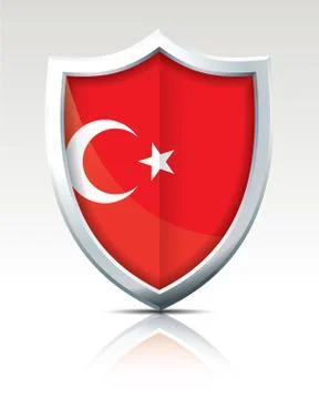 Shield with Flag of Turkey Stock Illustration