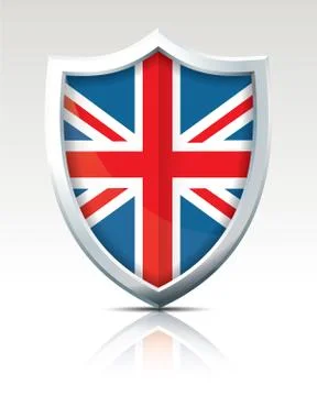Shield with Flag of United Kingdom Stock Illustration