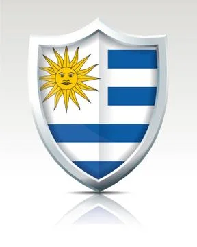 Shield with Flag of Uruguay Stock Illustration