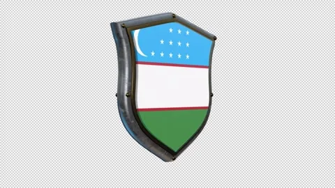 SHIELD FLAG UZBEKISTAN Stock Footage 333297835