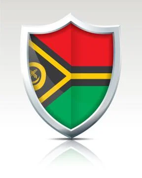 Shield with Flag of Vanuatu Stock Illustration