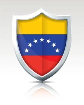 Shield with Flag of Venezuela Stock Illustration