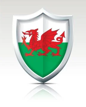 Shield with Flag of Wales Stock Illustration