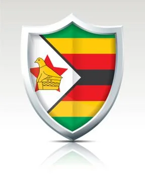 Shield with Flag of Zimbabwe Stock Illustration
