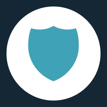 Shield flat blue and white colors round button Stock Illustration