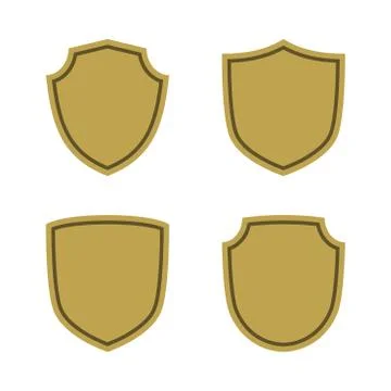 Shield flat icons emblem set Illustrazione stock