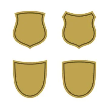 Shield flat icons emblem set Stock Illustration