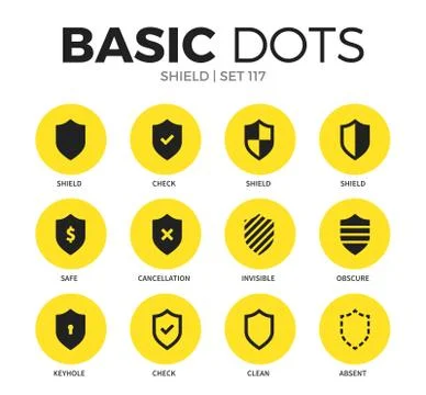 Shield flat icons vector set Stock-Illustration