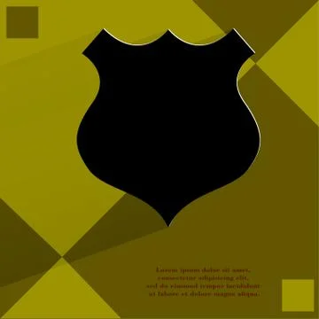 Shield. Flat modern web design on a flat geometric abstract background Stock Illustration