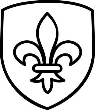 Shield with fleur de lis symbol Ilustración de archivo