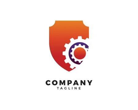 Shield with Gear Logo Vector Illustration Stock-Illustration