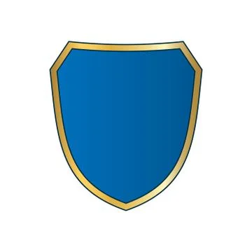 Shield gold blue icon shape emblem Stock Illustration