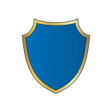 Shield gold blue icon shape emblem Stock Illustration