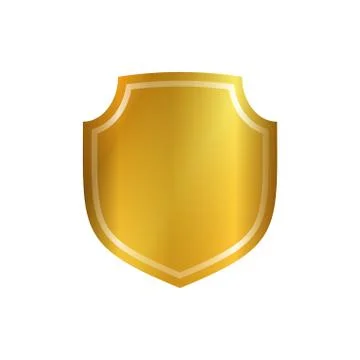 Shield gold icon shape emblem Stock Illustration