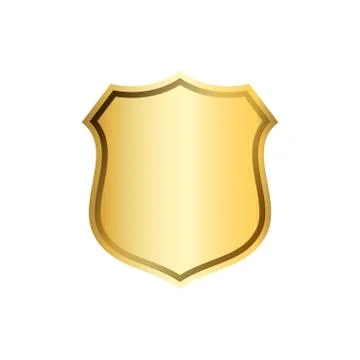 Shield gold icon shape emblem Stock Illustration