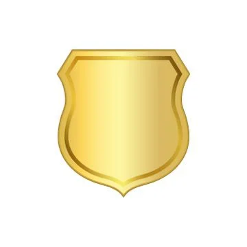 Shield gold icon shape emblem Stock Illustration