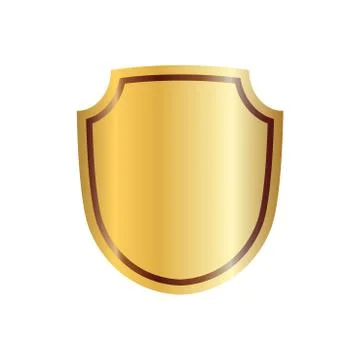 Shield gold icon shape emblem Stock Illustration